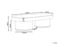 Miniatyrbillede 3 af 8: Havebord i lyst træ rattan 150 x 70 cm til terrasse balkon modern stil udendørs brug