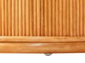 Miniatyrbillede 7 af 8: Havebord i lyst træ rattan 150 x 70 cm til terrasse balkon modern stil udendørs brug