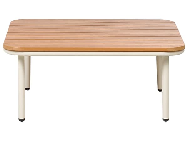 Hagebord Lyst Syntetisk Tre 74 x 74 cm Bordplate med Lameller Metallramme