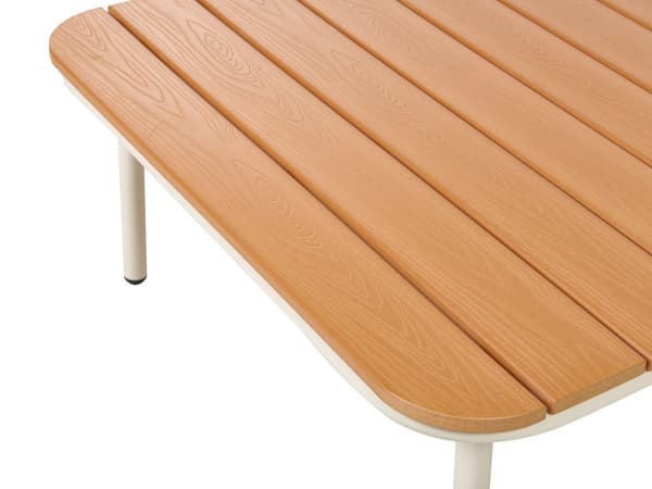 Hagebord Lyst Syntetisk Tre 74 x 74 cm Bordplate med Lameller Metallramme
