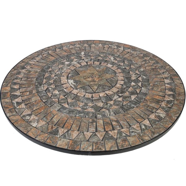 Pöytä MOSAIC pyöreä 90cm, metallirunko, mosaiikkilevy, musta