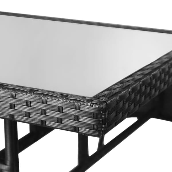 vidaXL havebord sort 80 x 80 x 74 cm polyrattan