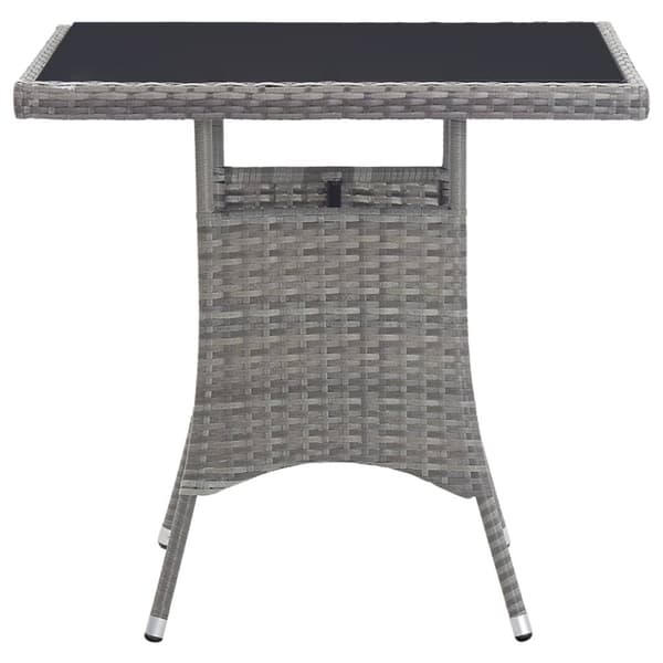 vidaXL Trädgårdsbord grå 80x80x74 cm konstrotting