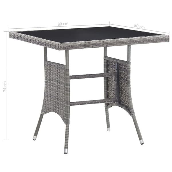 vidaXL Trädgårdsbord grå 80x80x74 cm konstrotting