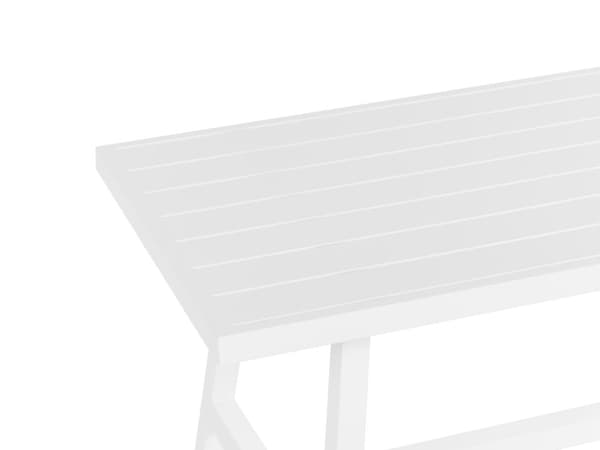 Havebord hvid aluminium 120 x 64 cm 6 sæder moderne stil have udendørsbrug udebord