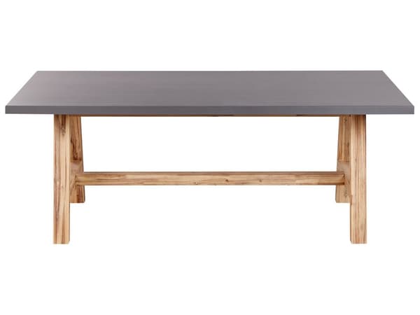 Havebord grå lyst træ beton akacietræ 200 x 100 cm havemøbler industriel stil moderne