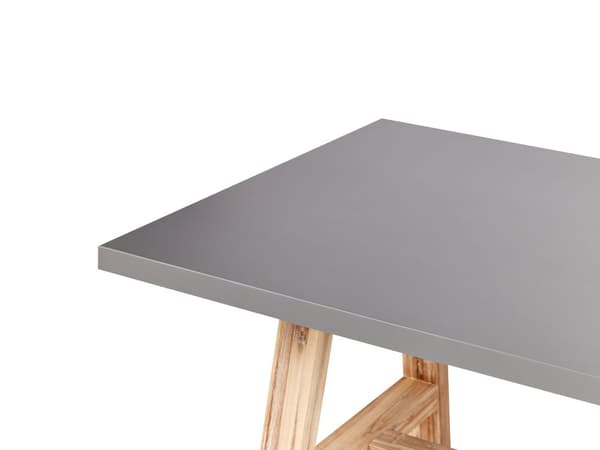 Havebord grå lyst træ beton akacietræ 200 x 100 cm havemøbler industriel stil moderne