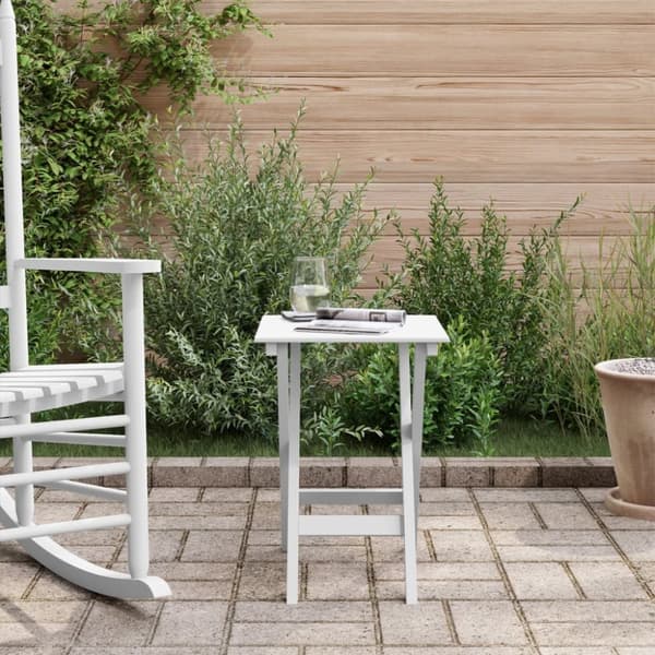 vidaXL Sammenleggbart sidebord hvit heltre poppeltre