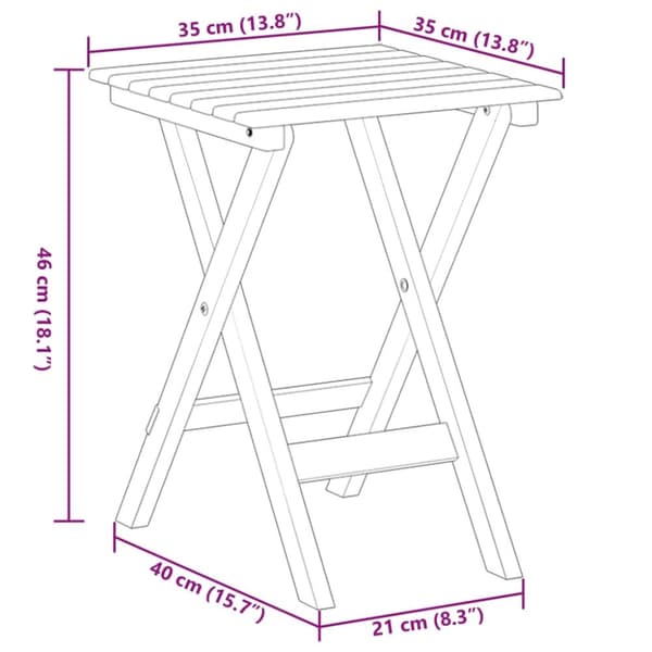 vidaXL Sammenleggbart sidebord svart heltre poppeltre