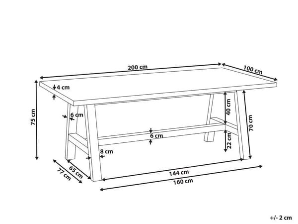 Trädgårdsbord Grå Ljust Trä Betong Akaciaträ 200 x 100 cm Trädgårdsmöbler Industriell Stil