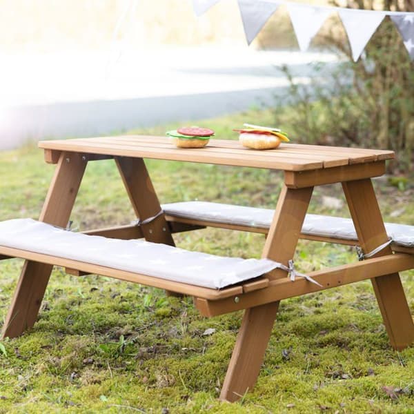 ROBA Barn picknickbord "Outdoor +" i massivt trä - Utebord - Teak