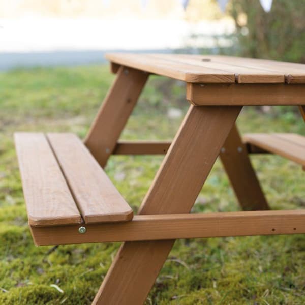 ROBA Barn picknickbord "Outdoor +" i massivt trä - Utebord - Teak