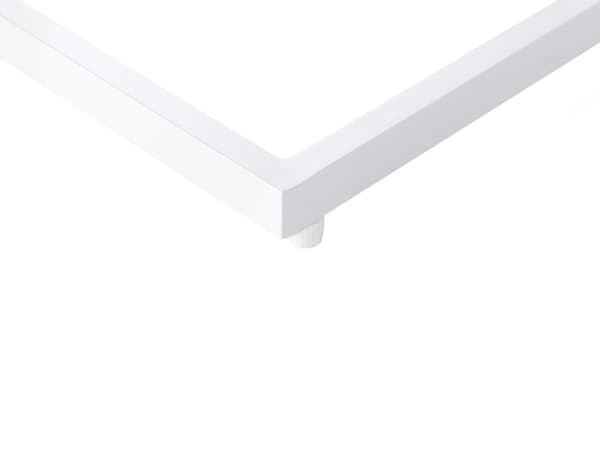 Sidebord lys plast træ hvid aluminium 60 x 35 x 59 cm rektangel til udendørs brug moderne stil