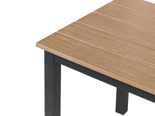 Hagebord Lyst tre Svart 96 x 52 cm Bordplate i syntetisk tre Ramme i aluminium Moderne design Sofabord Hagemøbler