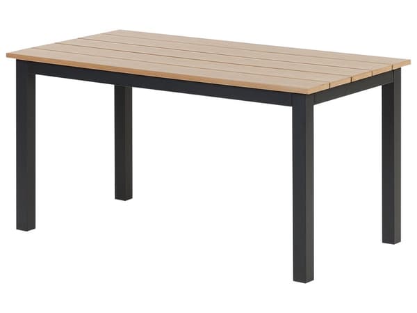 Hagebord Lyst tre Svart 96 x 52 cm Bordplate i syntetisk tre Ramme i aluminium Moderne design Sofabord Hagemøbler