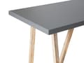 Pikkukuva 6 / 8: Puutarhapöytä harmaa kuitusementti vaalea akasiapuu 140 x 70 x 100 cm neljälle hengelle korkea suorakulmio teollinen