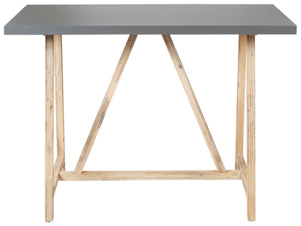 Hagebord Grå Lyst tre 140 x 70 cm Bordplate i sement Ben i akasietre Klassisk design Spisebord Hagemøbler