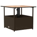 Miniatyrbillede 8 af 11: vidaXL havebord med parasolhul 55x55x46,5 cm polyrattan brun