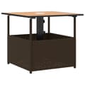 Miniatyrbillede 1 af 11: vidaXL havebord med parasolhul 55x55x46,5 cm polyrattan brun