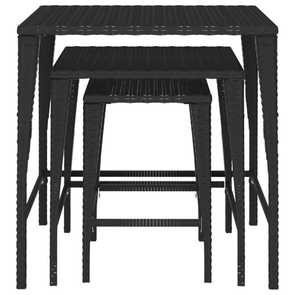 vidaXL Stablebord for hage 3 stk svart polyrotting