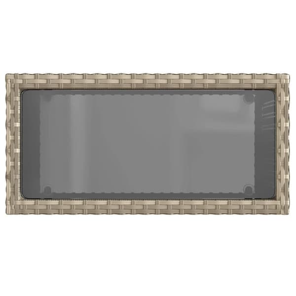 vidaXL Hagebord med glassplate lysegrå 58x27,5x55 cm polyrotting