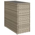 Miniatyrbillede 3 af 11: vidaXL havesidebord med glastop 58x27,5x55 cm polyrattan lysegrå