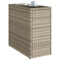 Miniatyrbillede 5 af 11: vidaXL havesidebord med glastop 58x27,5x55 cm polyrattan lysegrå
