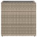 Miniatyrbillede 7 af 11: vidaXL havesidebord med glastop 58x27,5x55 cm polyrattan lysegrå