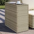 Miniatyrbillede 2 af 11: vidaXL havesidebord med glastop 58x27,5x55 cm polyrattan lysegrå