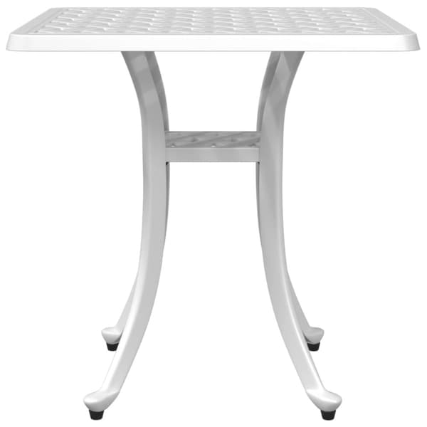 havebord 53x53x53 cm støbt aluminium hvid