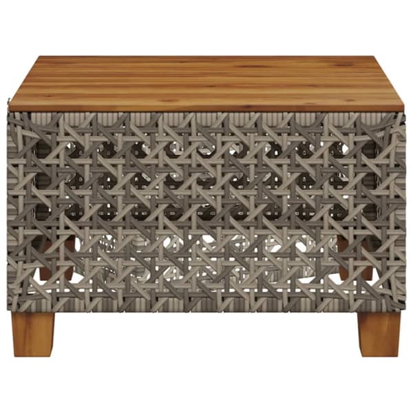 havebord 55x55x36 cm polyrattan og akacietræ grå