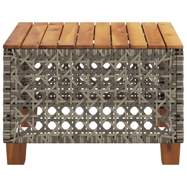 havebord 55x55x36 cm polyrattan og akacietræ grå