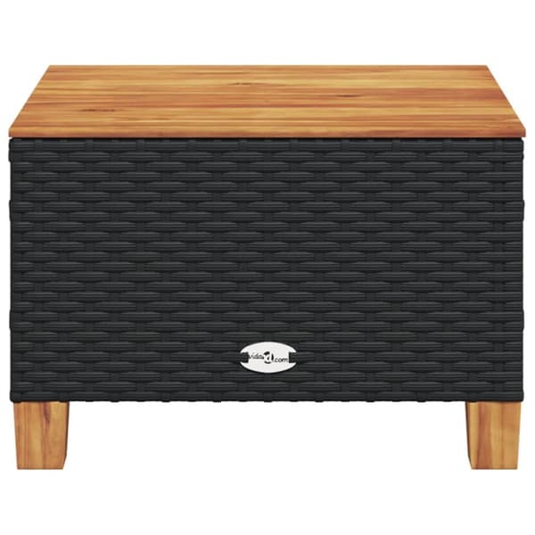 havebord 55x55x36 cm polyrattan og akacietræ sort