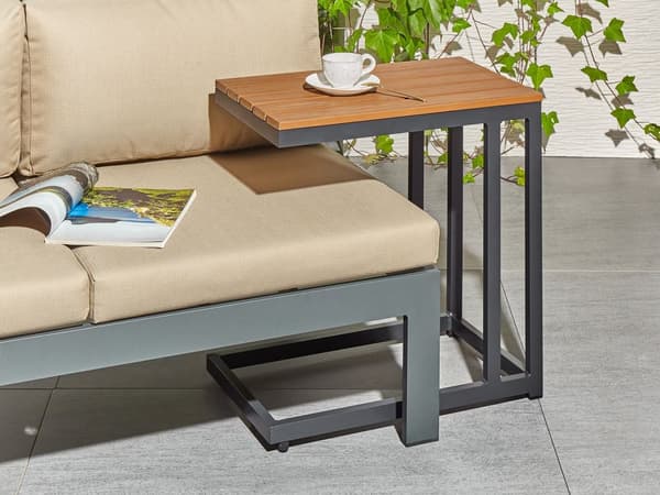 Hagebord Lyst Tre Plast 59 x 35 cm med Svart Aluminiumsramme Moderne design