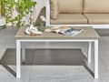 Miniatyrbilde 2 av 7: Hagebord Lyst tre Hvitt 96 x 52 cm Bordplate i syntetisk tre Ramme i aluminium Moderne design Sofabord Hagemøbler