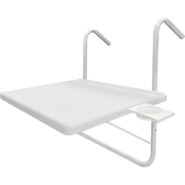 JOCCA Balkongbord - Fällbart &amp; Höjdjusterbart - 53 x 40 cm - Vit