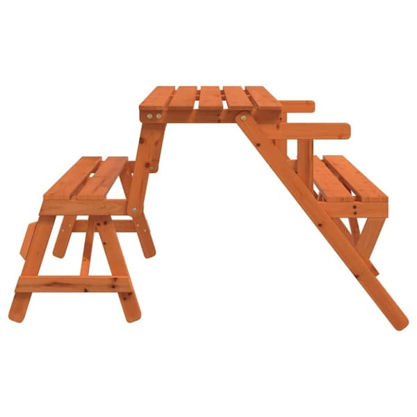 vidaXL picnicbord med bænke 2-i-1 massivt grantræ