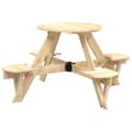 Miniatyrbilde 3 av 10: vidaXL Piknikbord for 4 barn med parasollhull rund heltre gran