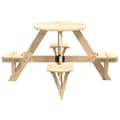 Miniatyrbilde 6 av 10: vidaXL Piknikbord for 4 barn med parasollhull rund heltre gran