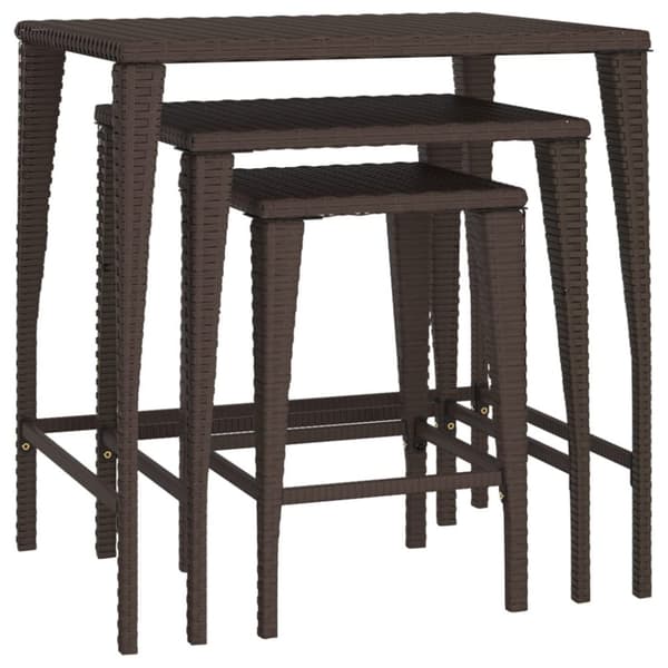 vidaXL Stablebord for hage 3 stk brun polyrotting