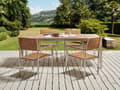 Miniatyrbilde 2 av 8: Hagebord Light Certified Teak Wood Stainless Steel Silver Frame Rektangulært 200 x 90 cm Klassisk Tradisjonell Utendørs Design