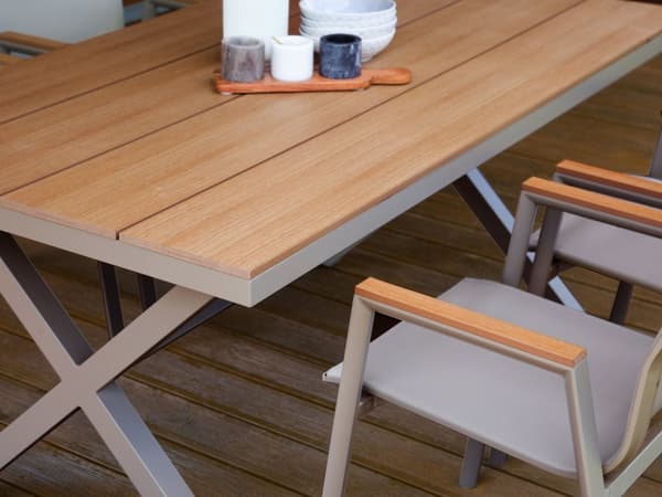 Trädgårdsmatbord Taupe Aluminiumram 4-6 Sittplatser Väderbeständigt Utomhus Uteplats