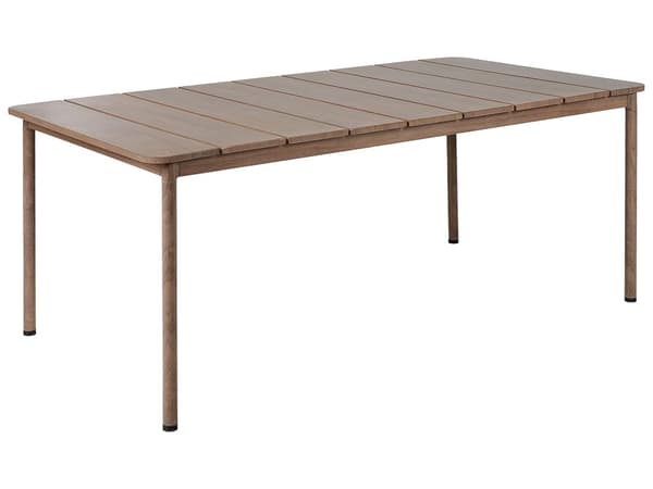 Trädgårdsmatbord Mörkt Trä Aluminiumram 6 Sittplatser Väderbeständigt Utomhus Uteplats