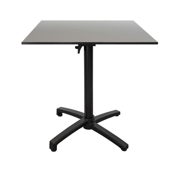 Fällbart terrassbord i Compact HPL, grå metalldekor 70 x 70