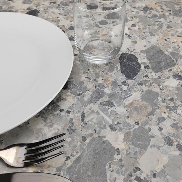 Hopfällbart terrassbord i Compact HPL cepp stendekor 70 x 70