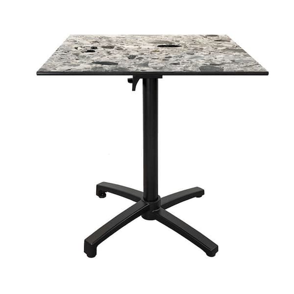 Hopfällbart terrassbord i Compact HPL cepp stendekor 70 x 70