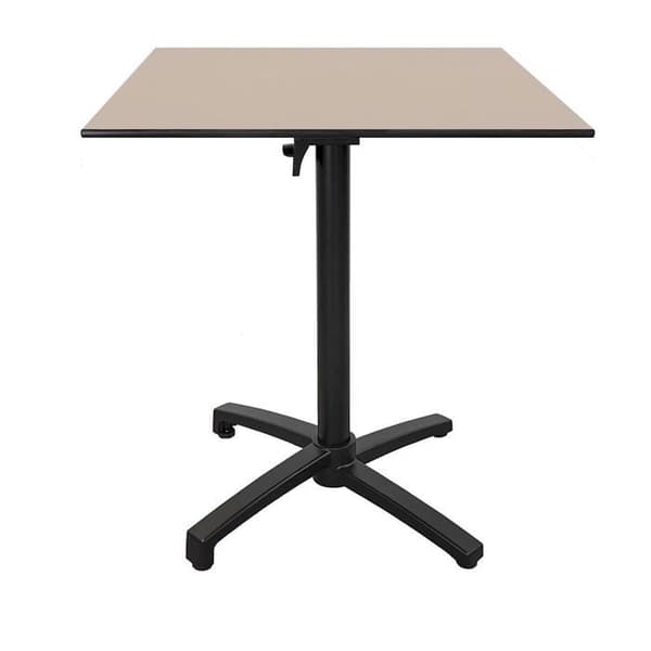 Bordshöjd 90 cm, fällbart för terrass i Compact HPL beige 70 x 70