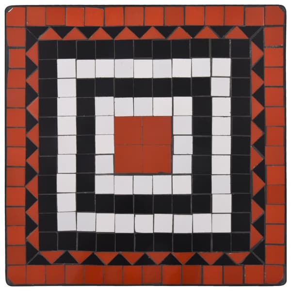 Mosaikbord terrakotta och vit 60 cm keramik