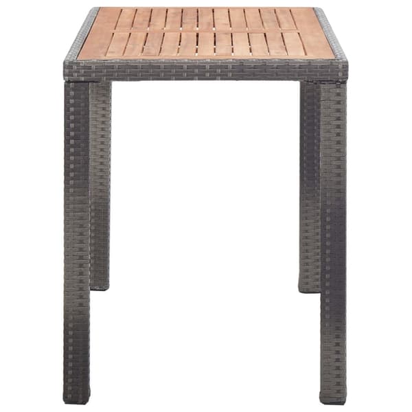 Trädgårdsbord antracit och brun 123x60x74 cm massivt akaciaträ