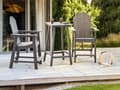 Miniatyrbillede 2 af 9: Havebord Mørkegrå lyst træ 140 x 70 cm Cementbordplade Ben i akacietræ Klassisk design Spisebord Havemøbler